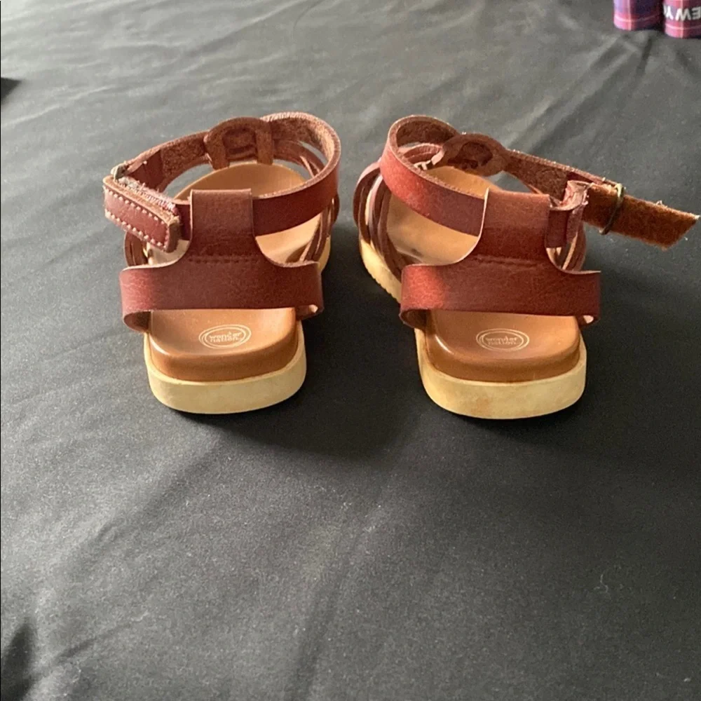 Brown Leather Kids Sandals